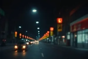 《逆光而行》逆光剪影下人物走进街口
